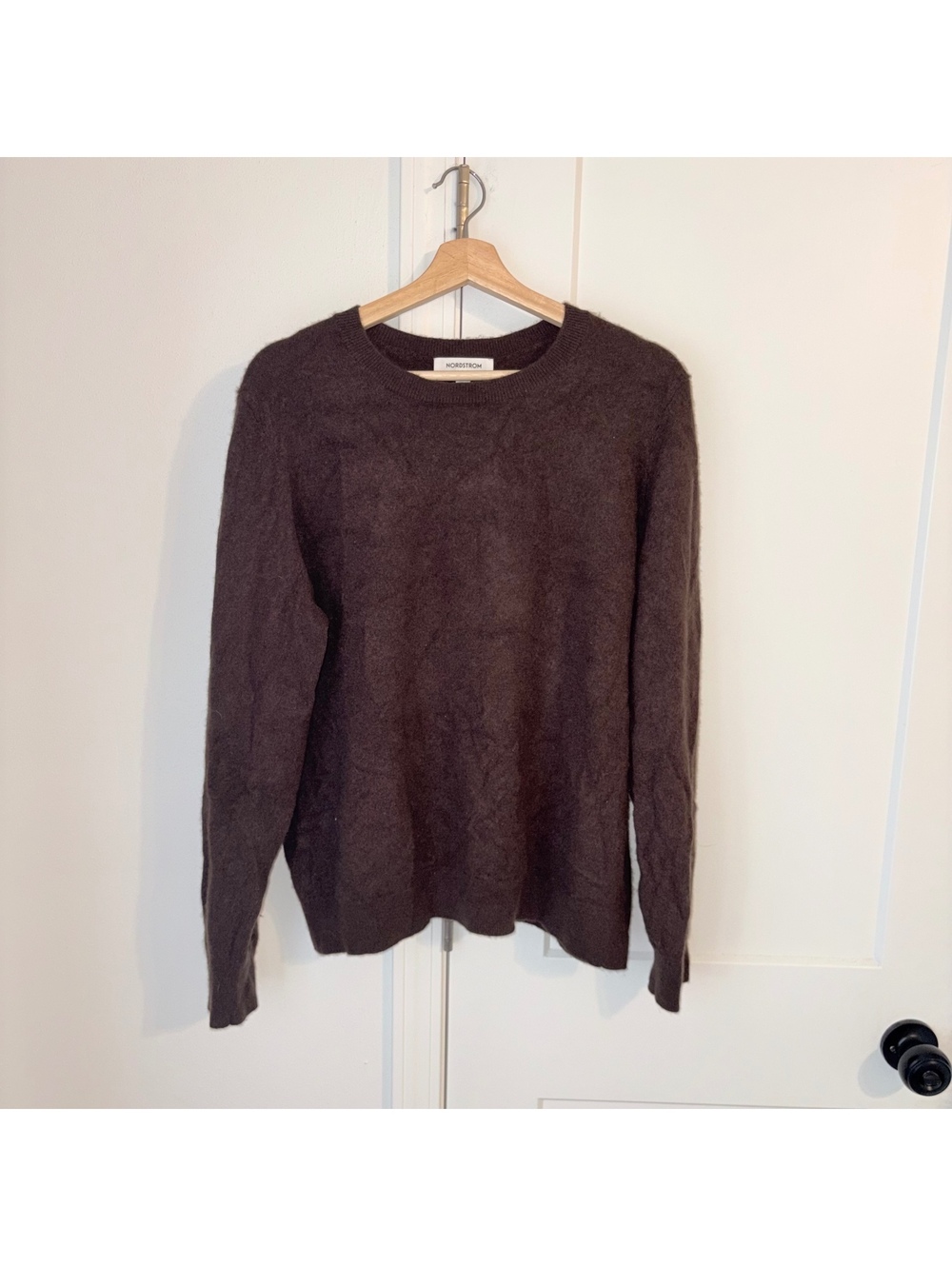 Nordstrom 100% cashmere Woman’s 1X brown crewneck cashmere sweater size 1X